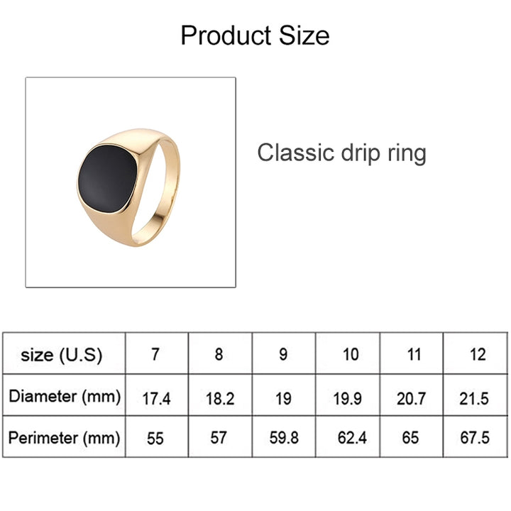 Europe and America Men Classic Alloy High Polished Drip Oil Style Ring, Size: 10, Diameter: 19.9mm, Perimeter: 62.4mm, 10