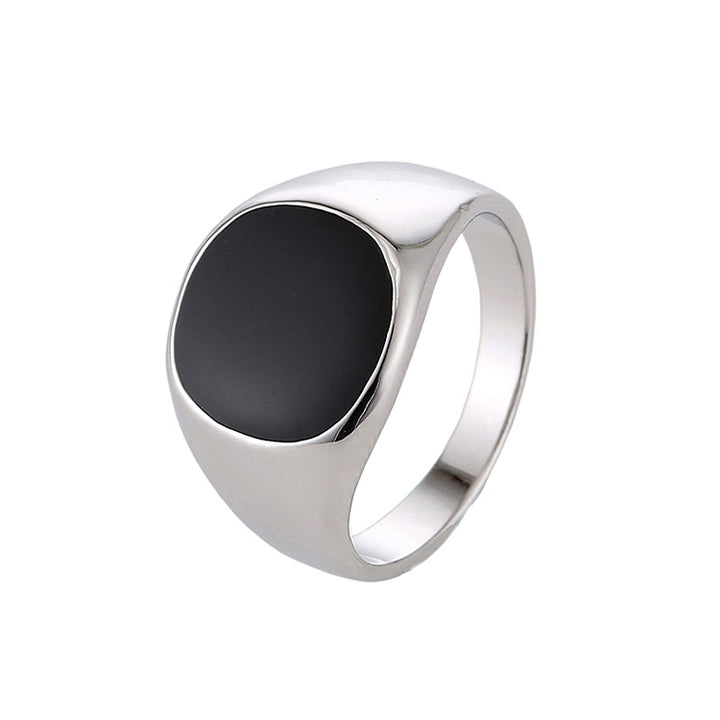 Europe and America Men Classic Alloy High Polished Drip Oil Style Ring, Size: 10, Diameter: 19.9mm, Perimeter: 62.4mm, 10