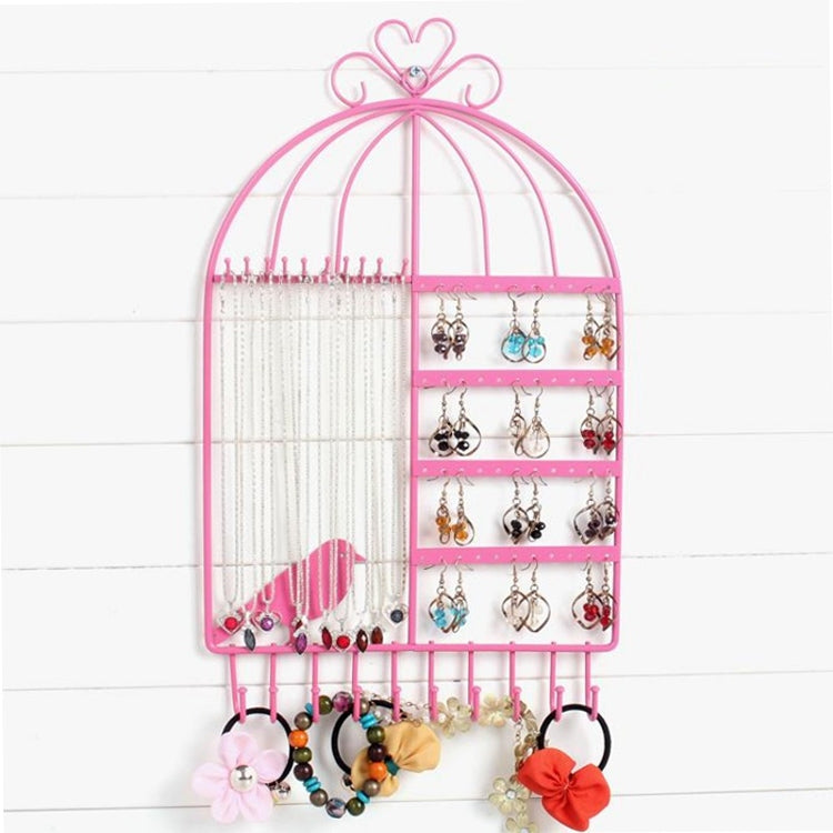 Birdcage Shape Ear Stud Earrings Bracelet Pendant Necklace Jewelry Display Storage Rack