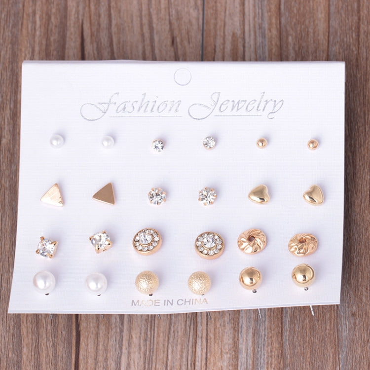 12 Pair Sets Assorted Multiple Stud Earings Jewelry Set With Card For Women And Girls(Silver), Gold, Silver