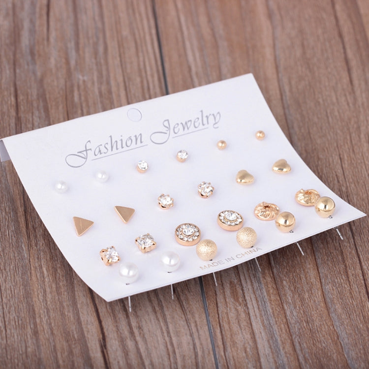 12 Pair Sets Assorted Multiple Stud Earings Jewelry Set With Card For Women And Girls(Silver), Gold, Silver