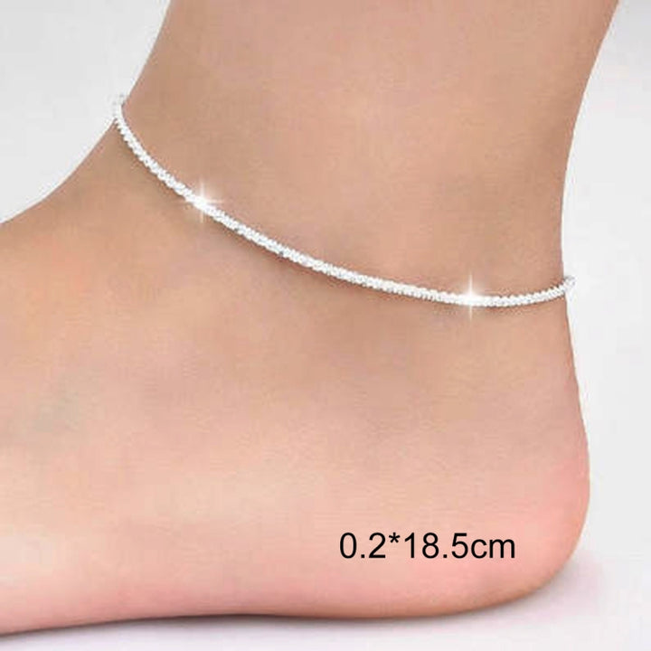 Simple Personality Ladies Silver Plated Simple Star Anklet(Silver)