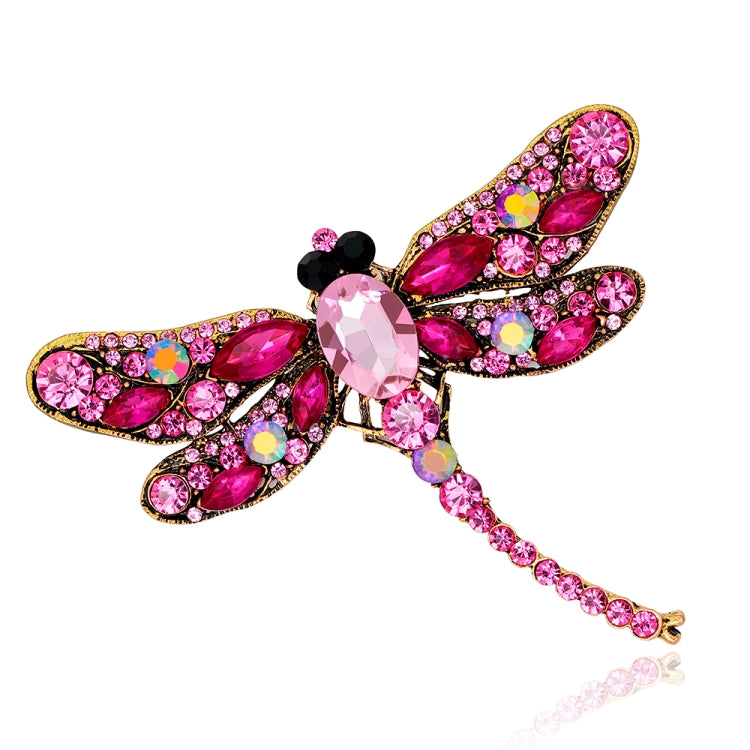 Vintage Classical Dragonfly Pattern Rhinestone Brooch, Rose Red, White, Peacock Blue, Blue, Red