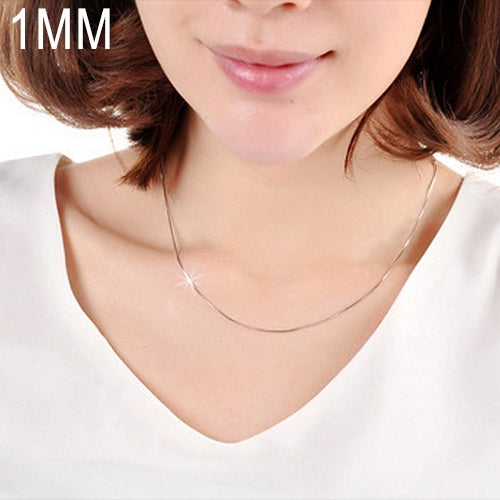 1MM Personality Fashion Silver Plated Snake Bone Chain(Silver length:18 inch), length:18 inch