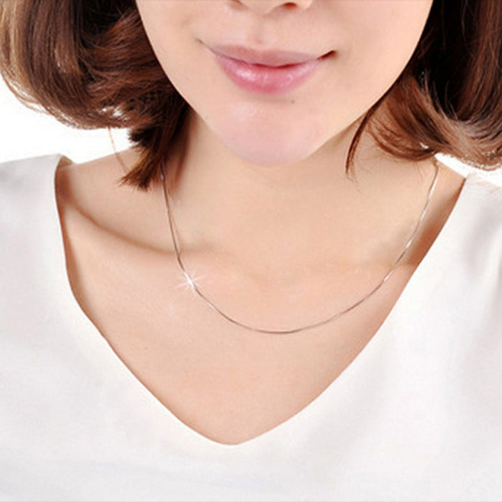 1MM Personality Fashion Silver Plated Snake Bone Chain(Silver length:18 inch), length:18 inch