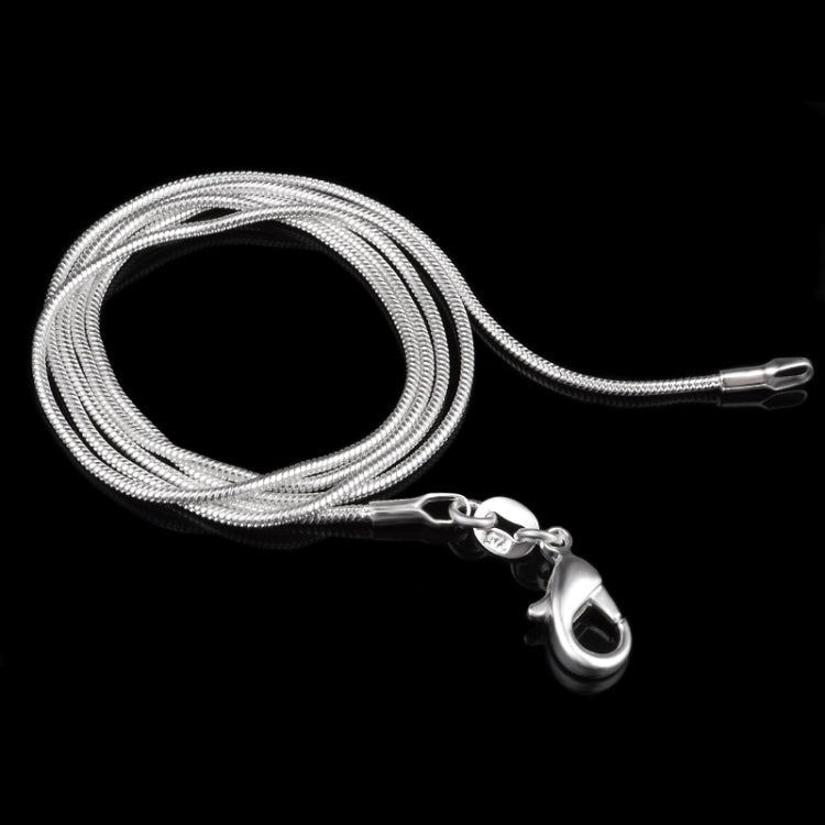 1MM Personality Fashion Silver Plated Snake Bone Chain(Silver length:38 inch), length:38 inch