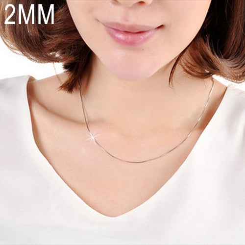 2MM Personality Fashion Silver Plated Snake Bone Chain(Silver length:16 inch), length:16 inch