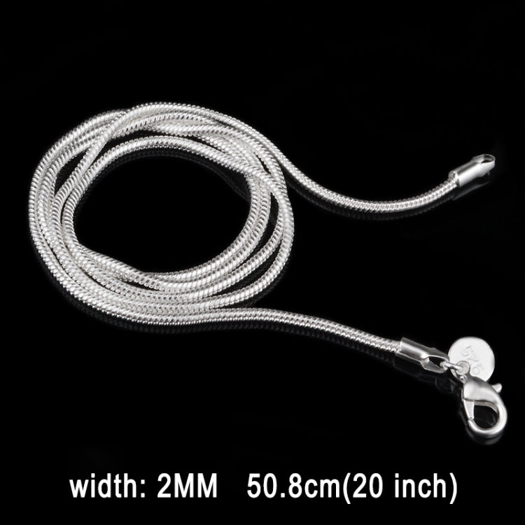 2MM Personality Fashion Silver Plated Snake Bone Chain(Silver length: 20 inch), length: 20 inch