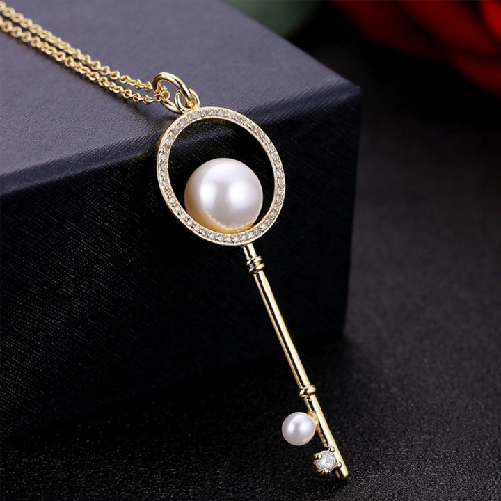 Summer Trend Diamond Shape Bead Key Necklace for Female