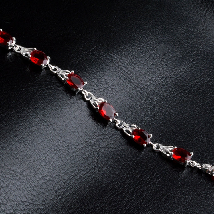 Womens Fashionable Temperamental Ruby Bracelet(Red+silver)