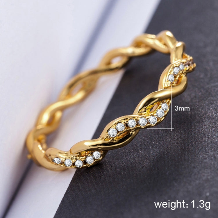 Simple Stylish Ladies Full Rhinestone Twist Modelling Ring(US Size:6), US Size:6