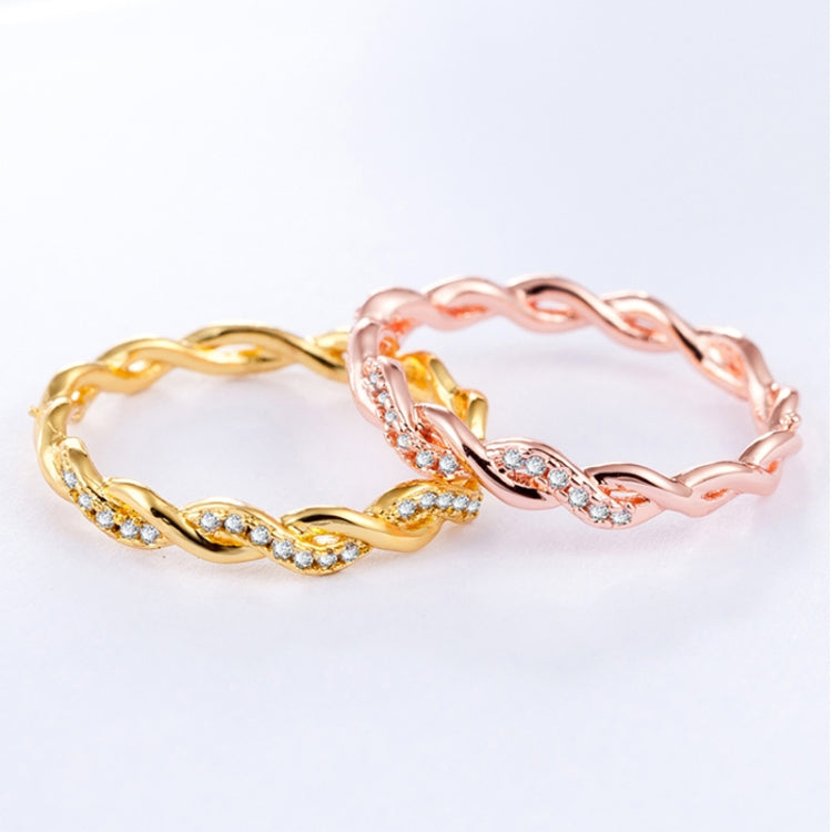 Simple Stylish Ladies Full Rhinestone Twist Modelling Ring(US Size:6), US Size:6