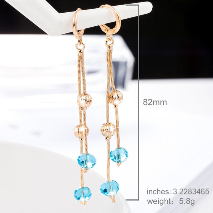 Personality Sweet Fairy Qualities Fashion Long Tassel Crystal Earrings