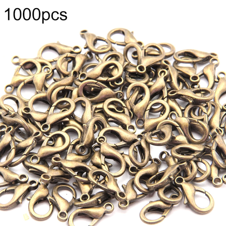 1000 PCS 12mm DIY Jewelry Accessories High-quality Alloy Lobster Claw, 1000 PCS