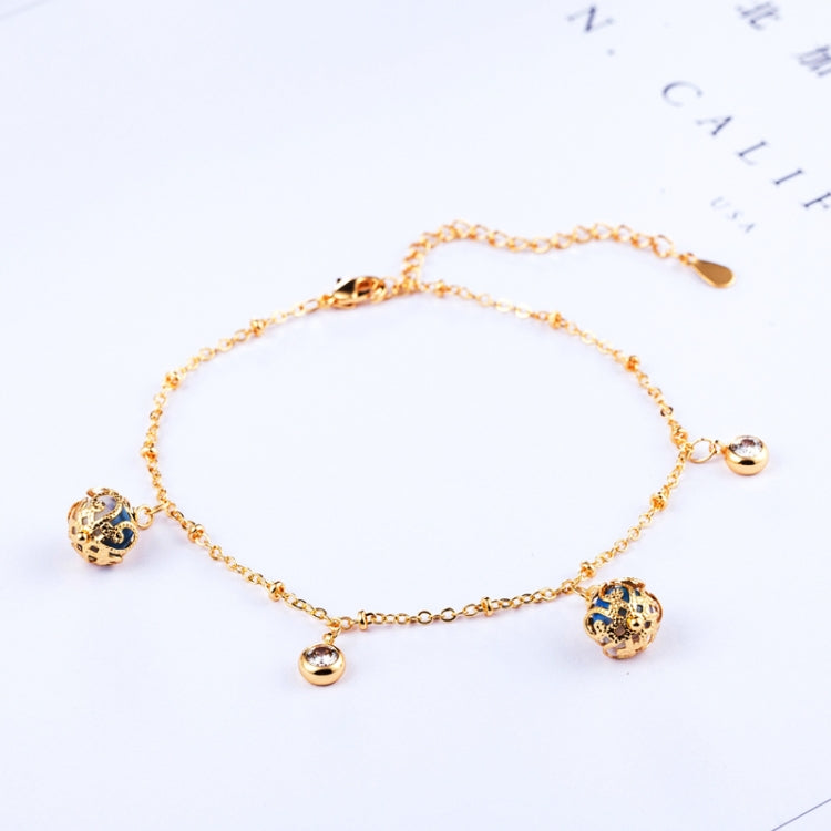 Fashion Lady Beaded Zircon Adjustable All-match Bracelet Bride Wedding Gold-plated Bracelet(Gold)