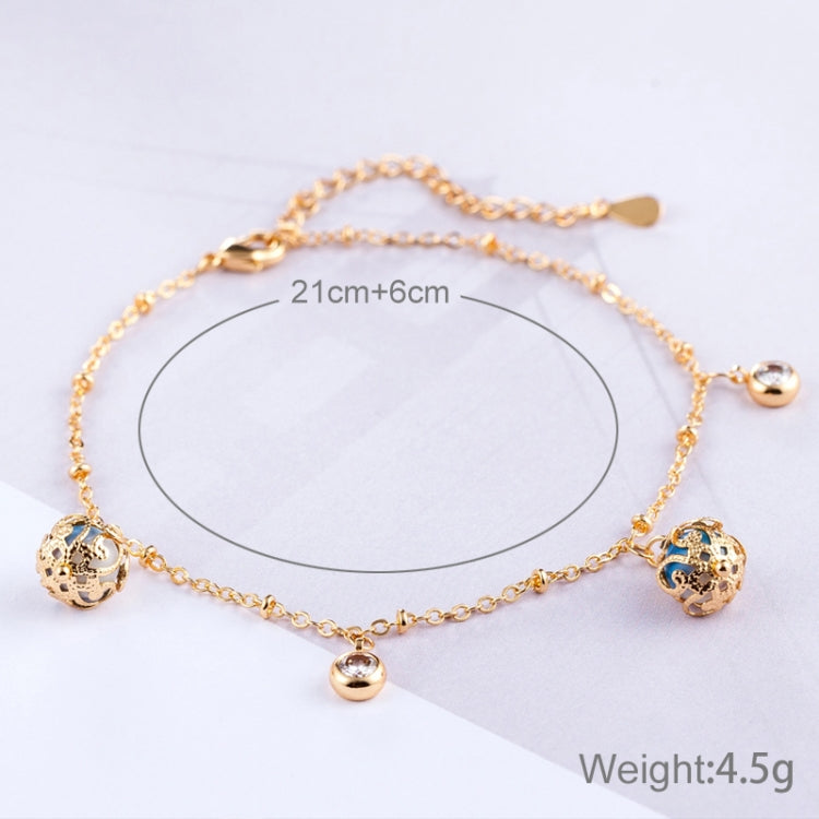 Fashion Lady Beaded Zircon Adjustable All-match Bracelet Bride Wedding Gold-plated Bracelet(Gold)