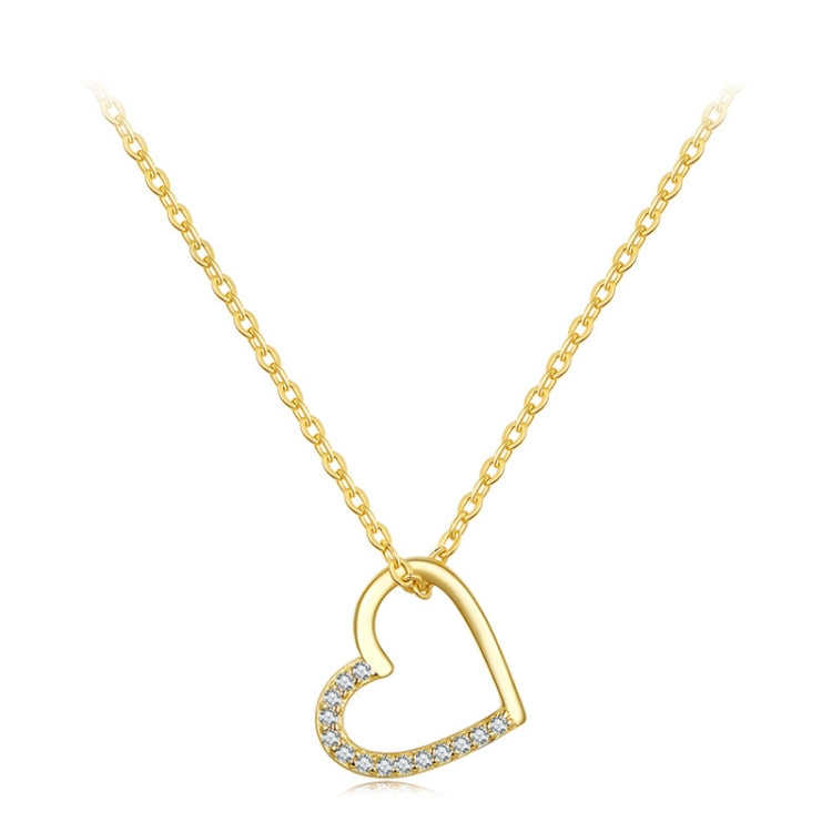 SCN347-B Sterling Silver S925 Zircon Simple Fashion Hollow Heart Shape Necklace, SCN347-B, SCN347-C