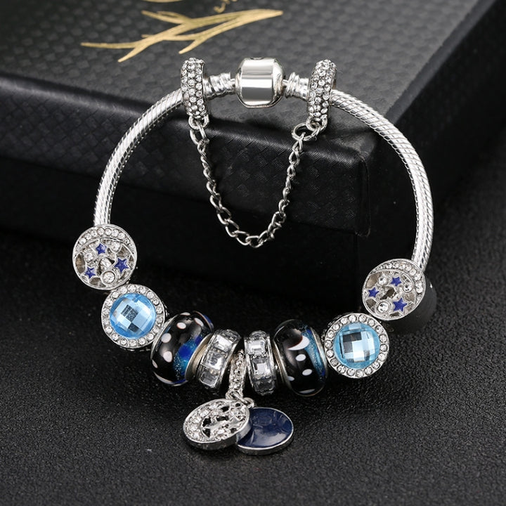 18cm Fashion Ethnic Style Boho Blue Sky Star Moon Bead Bracelets, 18cm