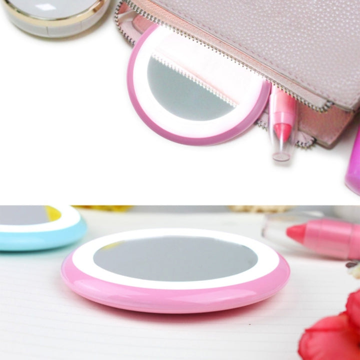 OneFire 1W 10 LEDs Multi-function Rechargeable Donut Shaped Makeup Mirror LED Desk Lamp Night Light, DC 5V, 1W Pink, 1W Blue