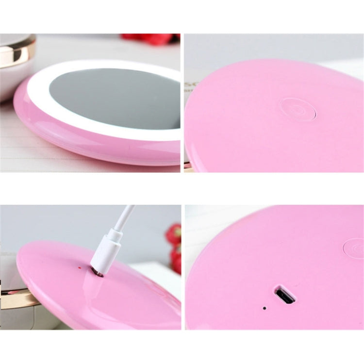 OneFire 1W 10 LEDs Multi-function Rechargeable Donut Shaped Makeup Mirror LED Desk Lamp Night Light, DC 5V, 1W Pink, 1W Blue