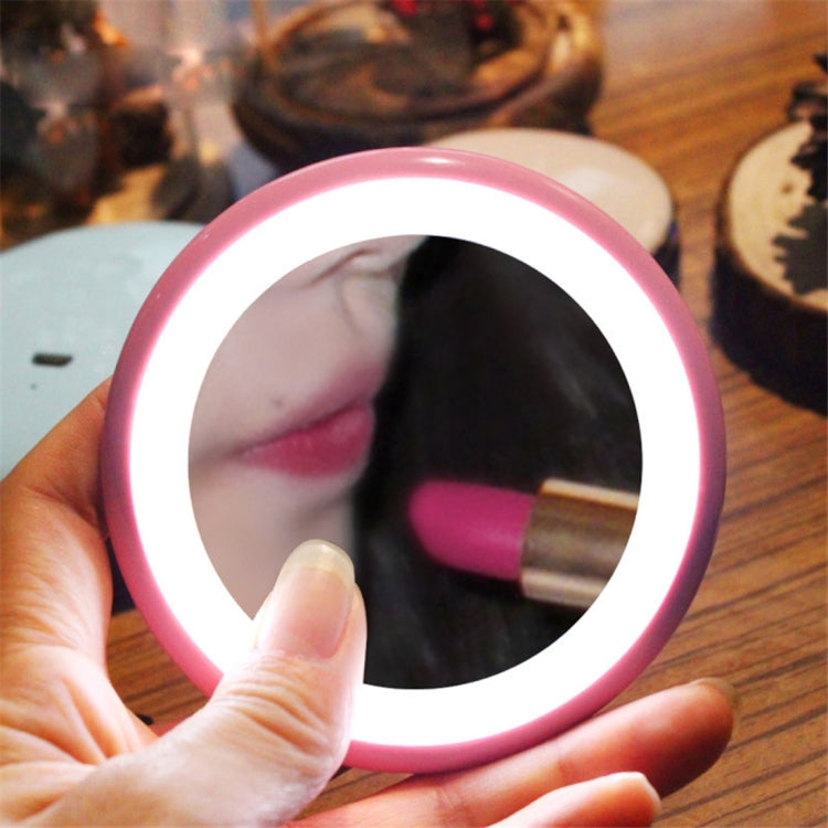 OneFire 1W 10 LEDs Multi-function Rechargeable Donut Shaped Makeup Mirror LED Desk Lamp Night Light, DC 5V, 1W Pink, 1W Blue