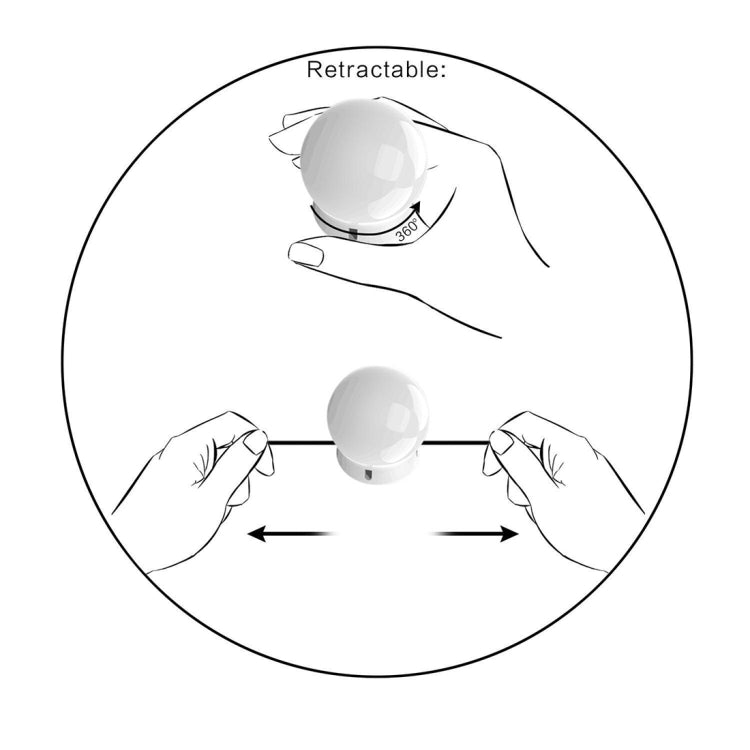 120LM 7000K USB Charging Hollywood Style Cosmetic Lighted Bulb Dresser Lamp, Cable Length: 4.6m, DC 5V