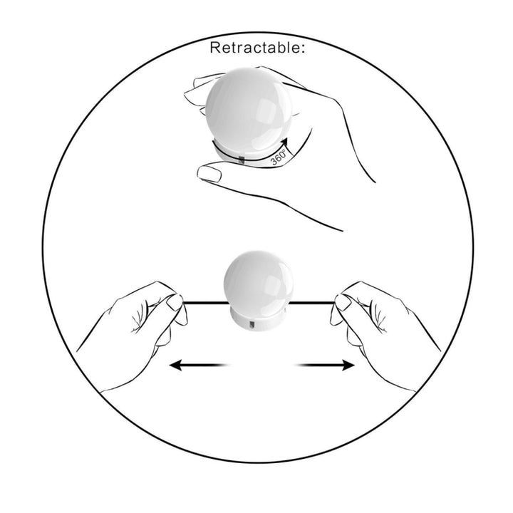 120LM 7000K USB Charging Hollywood Style Cosmetic Lighted Bulb Dresser Lamp, Cable Length: 4.6m, DC 5V