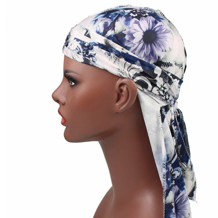 b-4 High Elastic Printing Long-tailed Pirate Hat Headkerchief Chemotherapy Cap