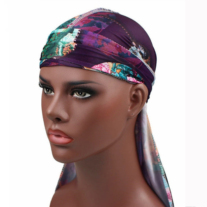 b-3 High Elastic Printing Long-tailed Pirate Hat Headkerchief Chemotherapy Cap