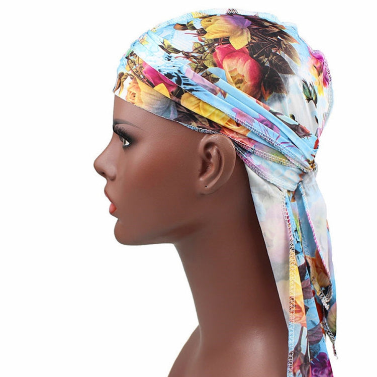 b-2 High Elastic Printing Long-tailed Pirate Hat Headkerchief Chemotherapy Cap