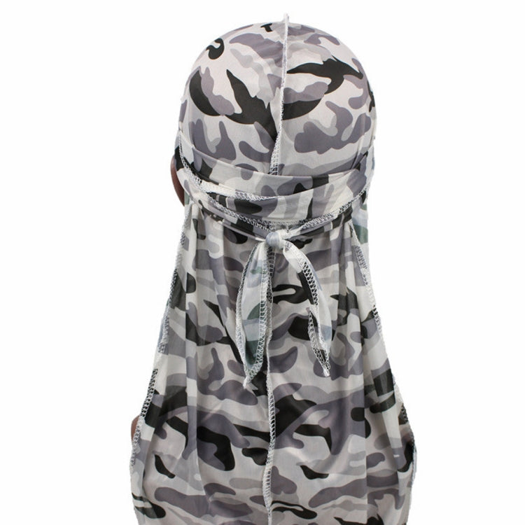 w-4 Camouflage Printing Long-tailed Pirate Hat Turban Cap