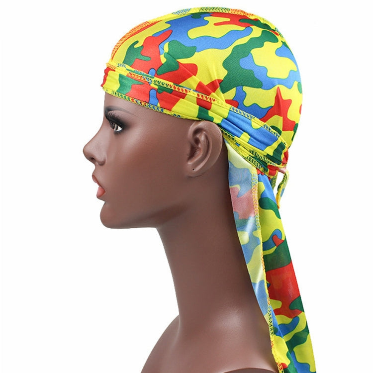 w-1 Camouflage Printing Long-tailed Pirate Hat Turban Cap