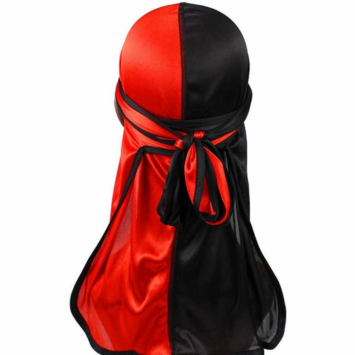 Double-coloured Silk Satin Long-tailed Pirate Hat Turban Cap Chemotherapy Cap