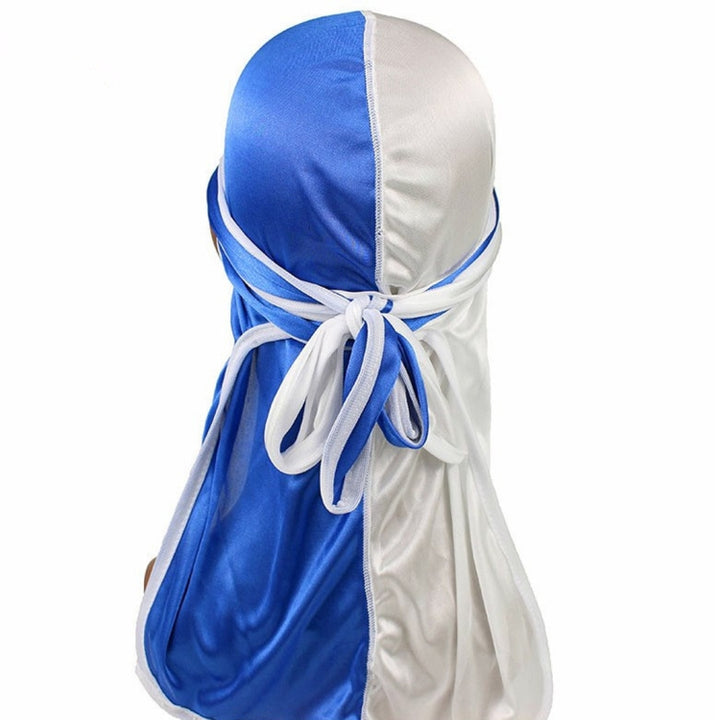 Double-coloured Silk Satin Long-tailed Pirate Hat Turban Cap Chemotherapy Cap