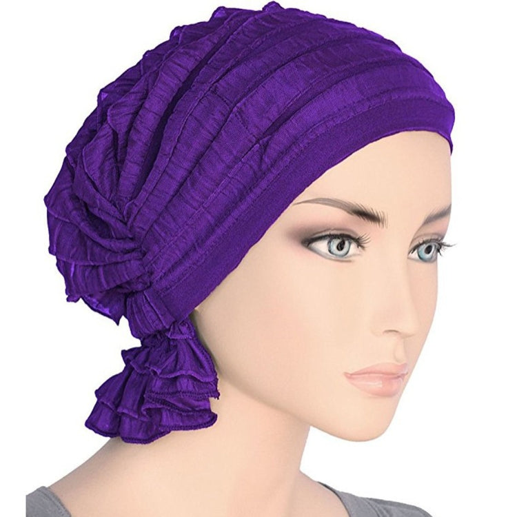 Muslim Stacking Cap Chiffon Fold Turban Cap Chemotherapy Cap