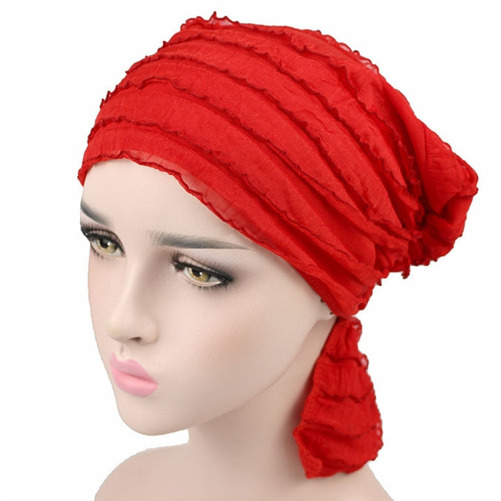 Muslim Stacking Cap Chiffon Fold Turban Cap Chemotherapy Cap