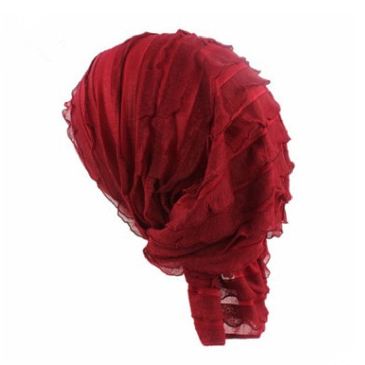 Muslim Stacking Cap Chiffon Fold Turban Cap Chemotherapy Cap