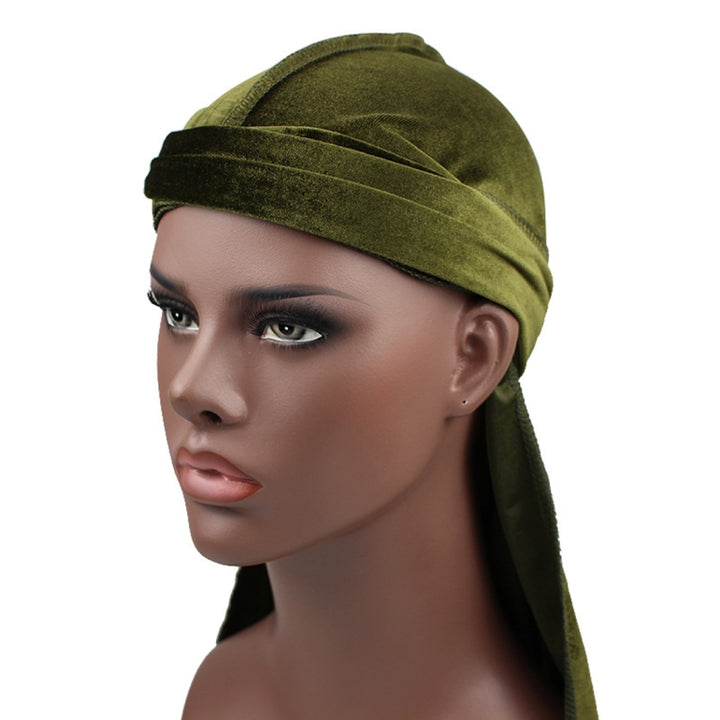 Velvet Turban Cap Long-tailed Pirate Hat Chemotherapy Cap