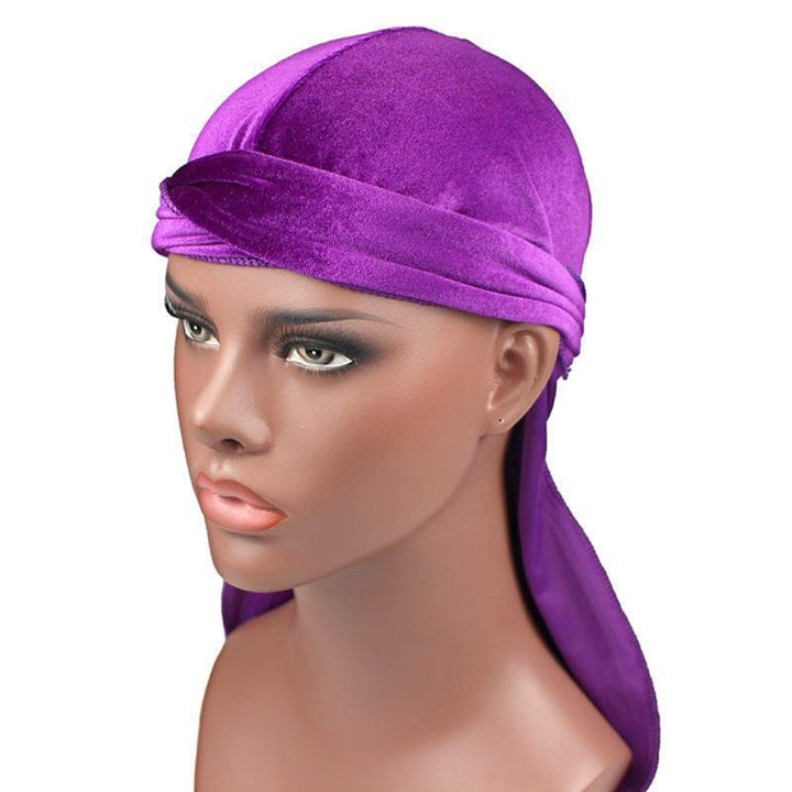 Velvet Turban Cap Long-tailed Pirate Hat Chemotherapy Cap