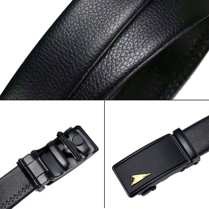 Dandali GD816 Men Business Automatic Buckle Double Edge Wrapping Leather Belt Waistband, Size: 120cm