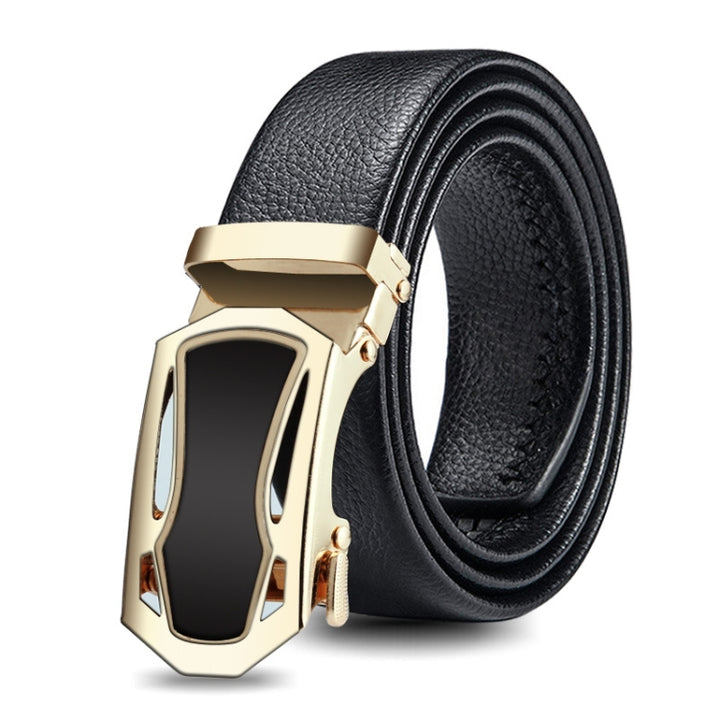 Dandali GD835 Men Automatic Buckle Double Edge Wrapping Leather Belt Waistband, Length: 120cm