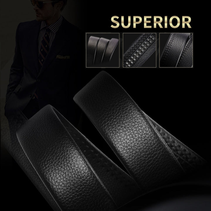 Dandali GD835 Men Automatic Buckle Double Edge Wrapping Leather Belt Waistband, Length: 120cm