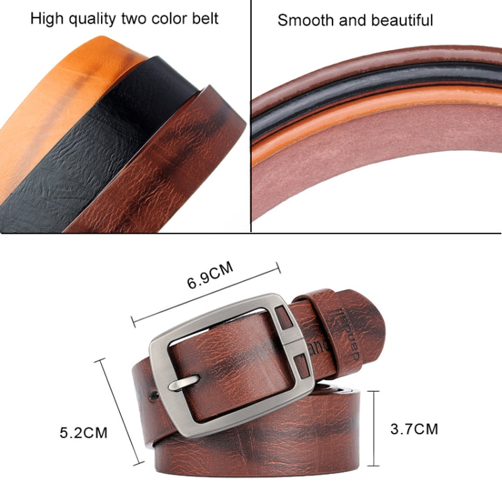 Dandali XX827 Men Retro Pin Buckle Leather Belt Waistband, Length: 125cm, XX827