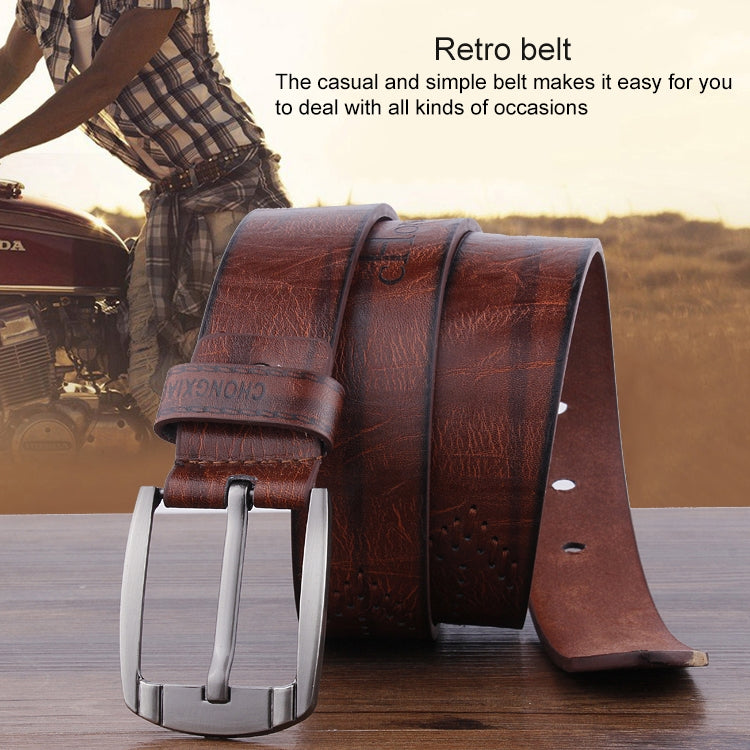 Dandali XX818 Men Fashion Retro Leather Belt Waistband, Length: 110cm, XX818