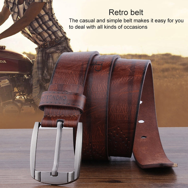 Dandali XX818 Men Fashion Retro Leather Belt Waistband, Length: 110cm, XX818