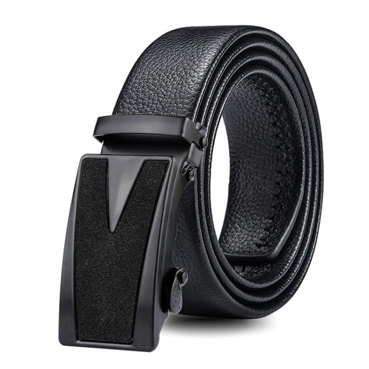 Dandali GD832 Gypsophila Triangle Men Automatic Buckle Double Edge Wrapping Leather Belt Waistband, Length: 120cm, GD832