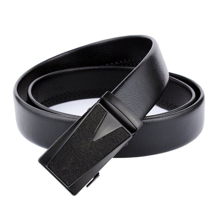 Dandali GD832 Gypsophila Triangle Men Automatic Buckle Double Edge Wrapping Leather Belt Waistband, Length: 120cm, GD832