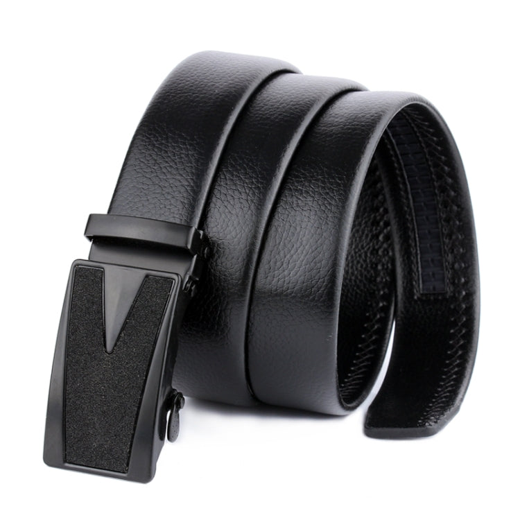 Dandali GD832 Gypsophila Triangle Men Automatic Buckle Double Edge Wrapping Leather Belt Waistband, Length: 120cm, GD832