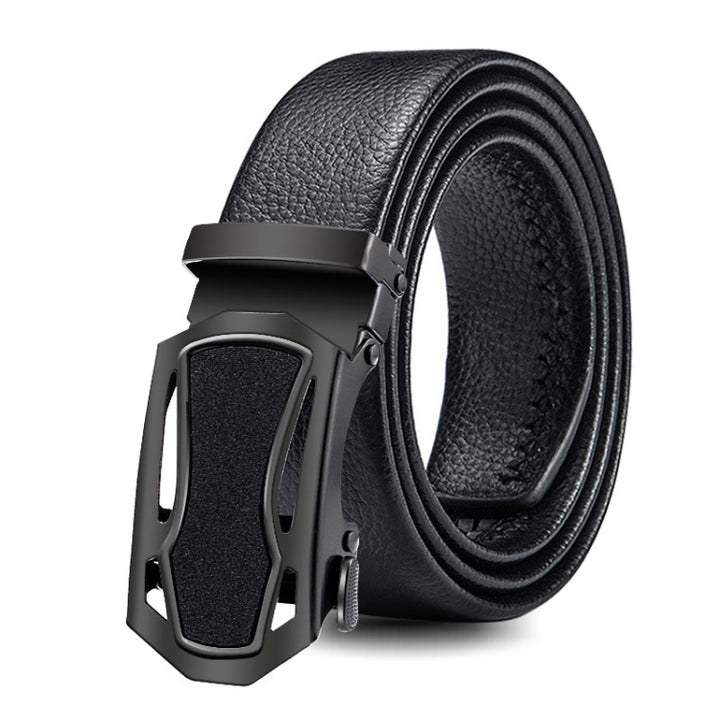 Dandali GD833 Gypsophila Empty Run Men Automatic Buckle Double Edge Wrapping Leather Belt Waistband, Length: 120cm, GD833