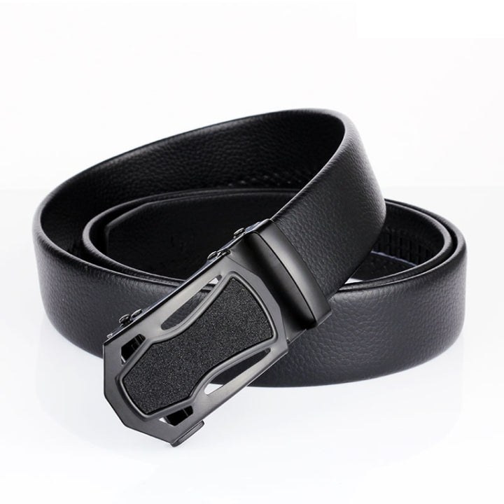 Dandali GD833 Gypsophila Empty Run Men Automatic Buckle Double Edge Wrapping Leather Belt Waistband, Length: 120cm, GD833